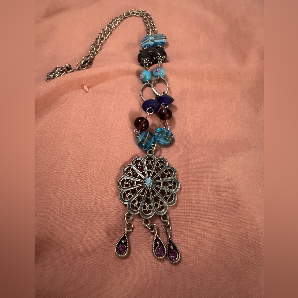 Vintage Dream Catcher Style Beaded Necklace